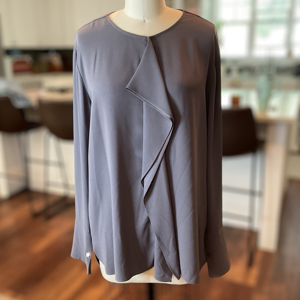 M.M. Lafleur Ruffle Front Long Sleeve Blouse XL